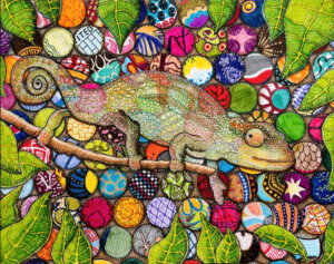Cultural Chameleon | 14 x 11 in. | watercolor pens on vellum | 2022