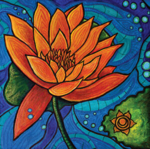 Blossoming. Sacral Chakra Meditation | 12 x 12 in. | acrylic on canvas | 2021
