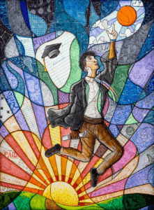 A Boy's Education| 15.25 x 20.75 in. | watercolor pens and acrylic on vellum | 2022