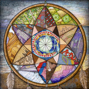 American Equilibrium: Healing Meditation | 18 x 18 in. | ink and acrylic on vellum | 2023