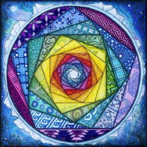 Healing art by Kristen Palana. 18 x 18 in. | ink and acrylic on vellum | 2024