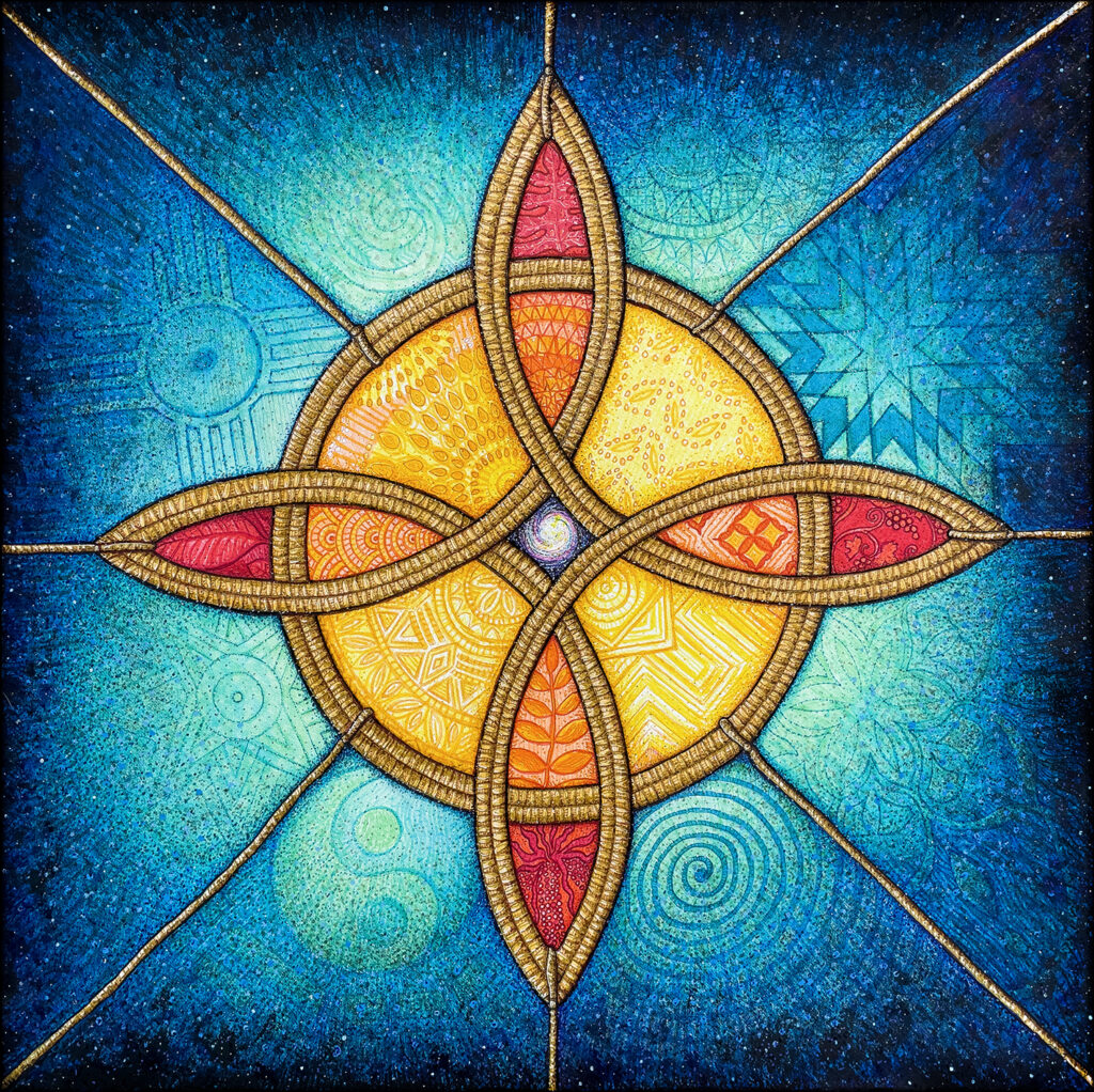 Meaningful spiritual gift. 
Celtic Abundance Knot: Infinity of Blessings| 18 x18 in. | ink and acrylic on watercolor paper | 2025