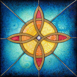 Celtic Abundance Knot: Infinity of Blessings| 18 x18 in. | ink and acrylic on watercolor paper | 2025