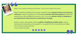 testimonial for mentorship with Kristen Palana