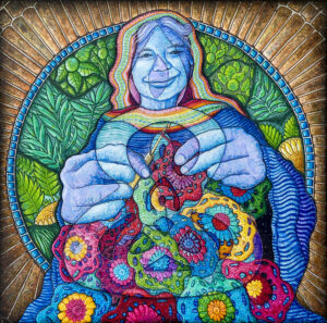 Grandmother | 18 x18 in. | ink and acrylic on watercolor paper | 2025